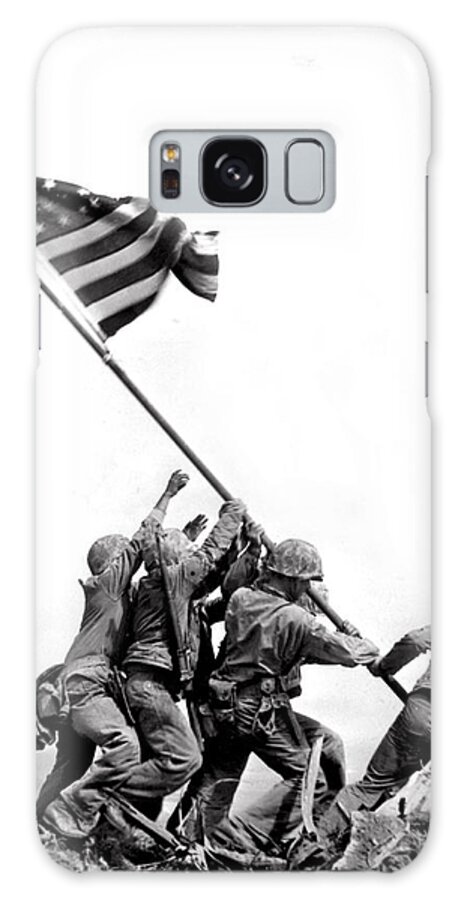 #faatoppicks Galaxy Case featuring the photograph Flag Raising At Iwo Jima by Underwood Archives
