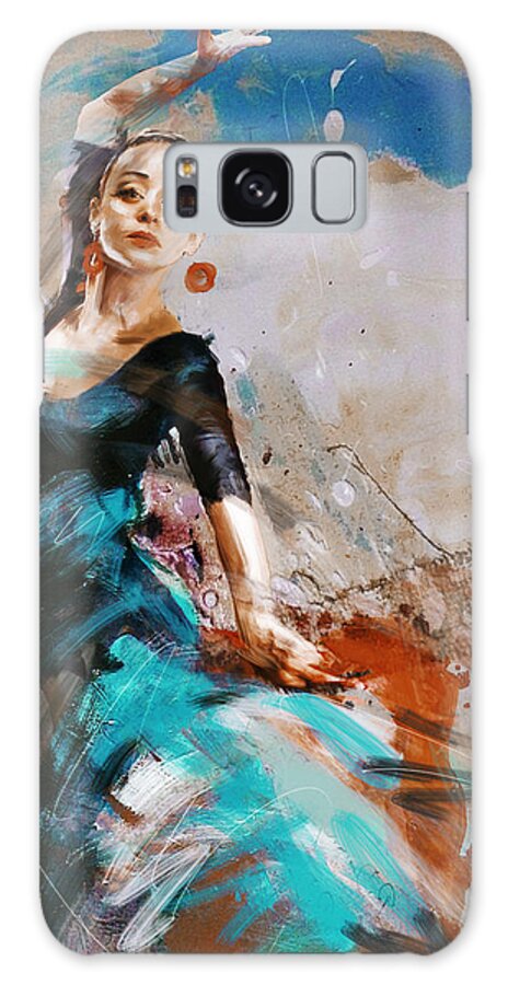 Jazz Galaxy Case featuring the painting Flamenco 42 by Maryam Mughal