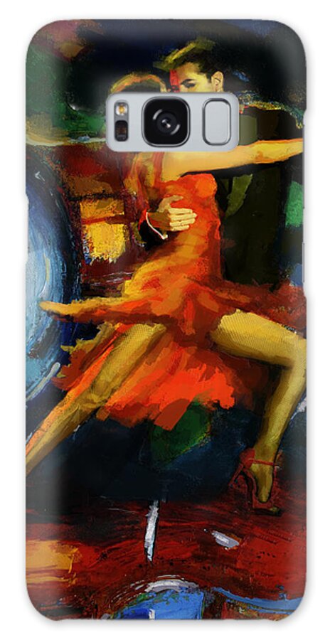 Jazz Galaxy Case featuring the painting Flamenco Dancer 029 by Catf