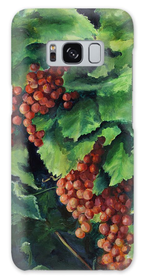 Table Grapes Galaxy Case featuring the painting Flames in the Vineyard by Maria Hunt
