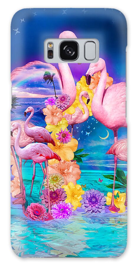 Alixandra Mullins Galaxy Case featuring the photograph Flamingo Shape wbackground by MGL Meiklejohn Graphics Licensing