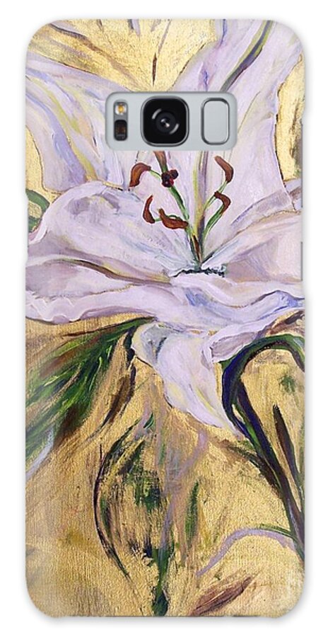 Lily Galaxy Case featuring the painting Fleur de Lys by Catherine Gruetzke-Blais