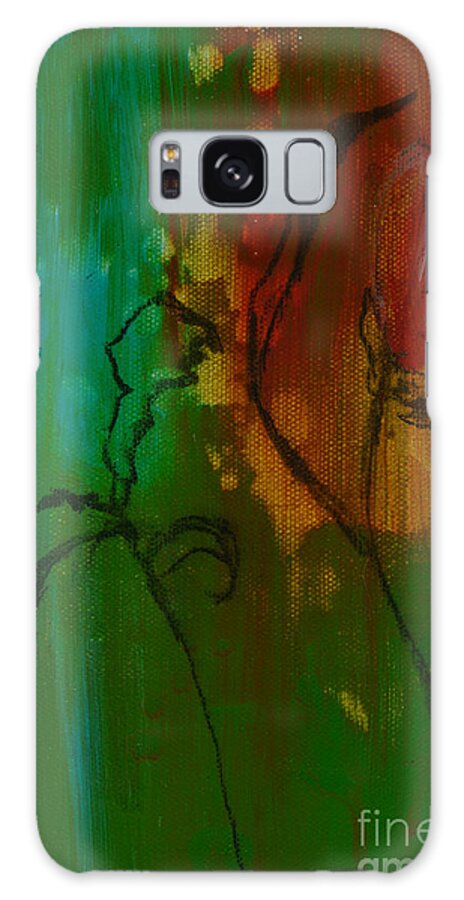 Red Flower Galaxy Case featuring the painting Fleur by Robin Pedrero