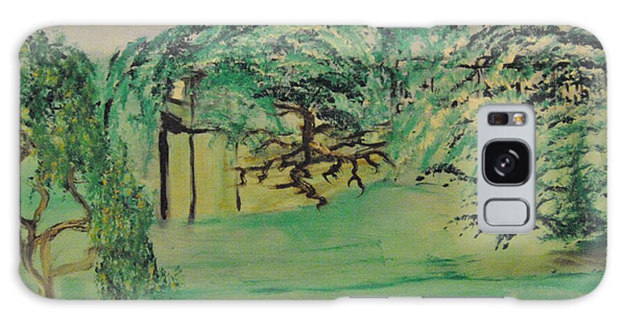 Green Trees Galaxy Case featuring the painting Floating Wonders by Suzanne Surber