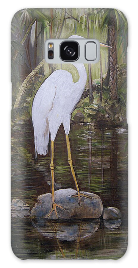 Florida Bird Galaxy Case featuring the painting Florida Bird by Arlen Avernian - Thorensen