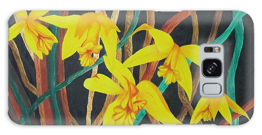 Orchids Galaxy Case featuring the painting Flowers A Flame by Richard Dotson