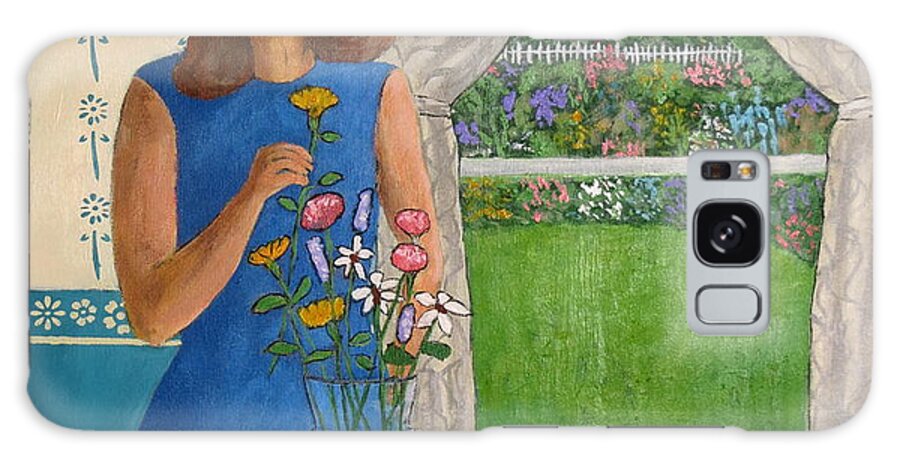 Flowers Galaxy Case featuring the painting Flowers from my garden by J Loren Reedy