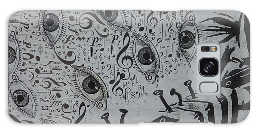 Collage Galaxy Case featuring the mixed media Flute Concerto in Eye Minor by Douglas Fromm