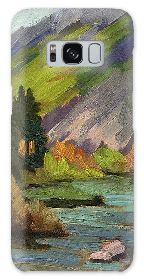 Pond Galaxy Case featuring the painting Fly Fishing Pond by Diane McClary