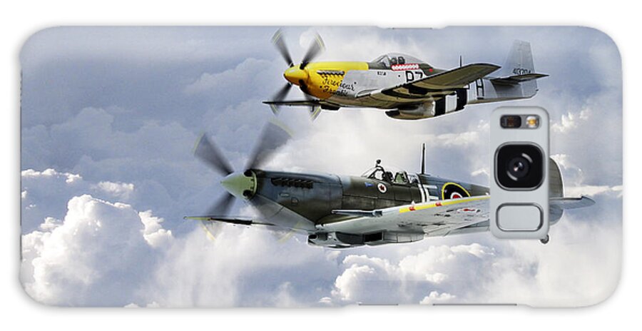 Supermarine Spitfire Galaxy Case featuring the digital art Flying Brothers by Airpower Art