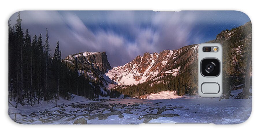 Rocky Mountain National Park Galaxy Case featuring the photograph Flying Clouds over Dream Lake by Darren White