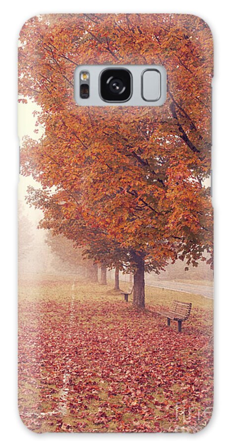 Road Galaxy Case featuring the photograph Foggy Autumn Morning Etna New Hampshire by Edward Fielding