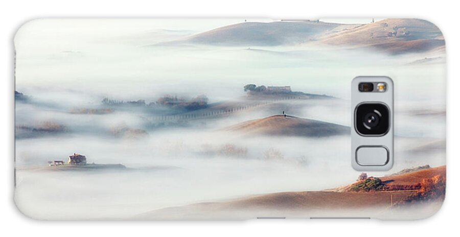 Dawn Galaxy Case featuring the photograph Foggy Autumn Morning In Tuscany by Mammuth