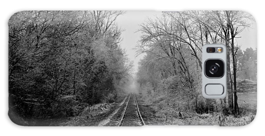Landscape Galaxy Case featuring the photograph Foggy Ending in Black and White by David Zarecor