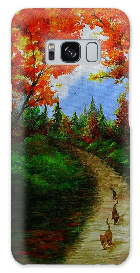 Cat Galaxy Case featuring the painting Follow The Leader by Catherine Howley