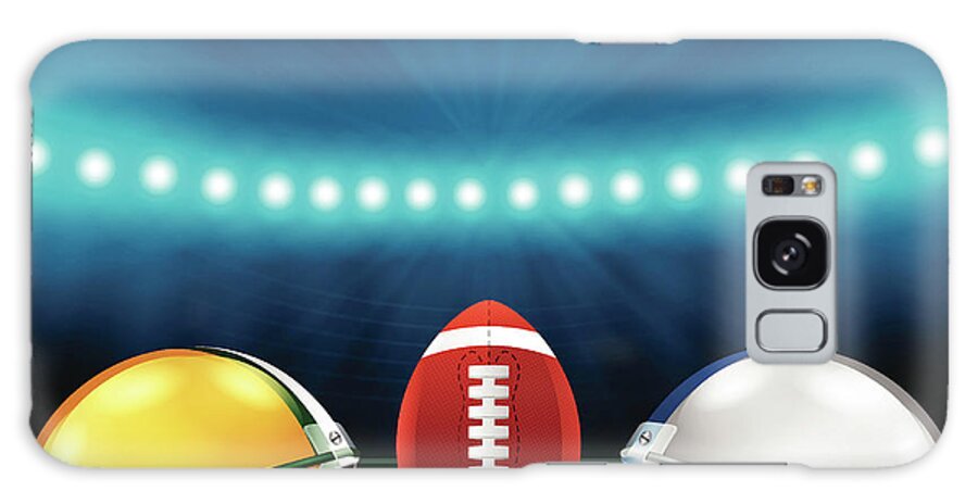 Sports Helmet Galaxy Case featuring the digital art Football Background by Filo