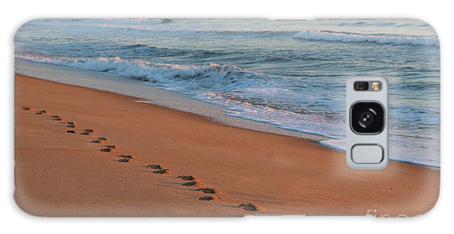 Ocean City Galaxy Case featuring the photograph Footprints in the Sand by Kathleen Garman