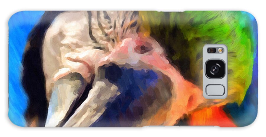 Macaw Galaxy Case featuring the painting Forget My Beak I'm Beautiful Inside by Georgiana Romanovna