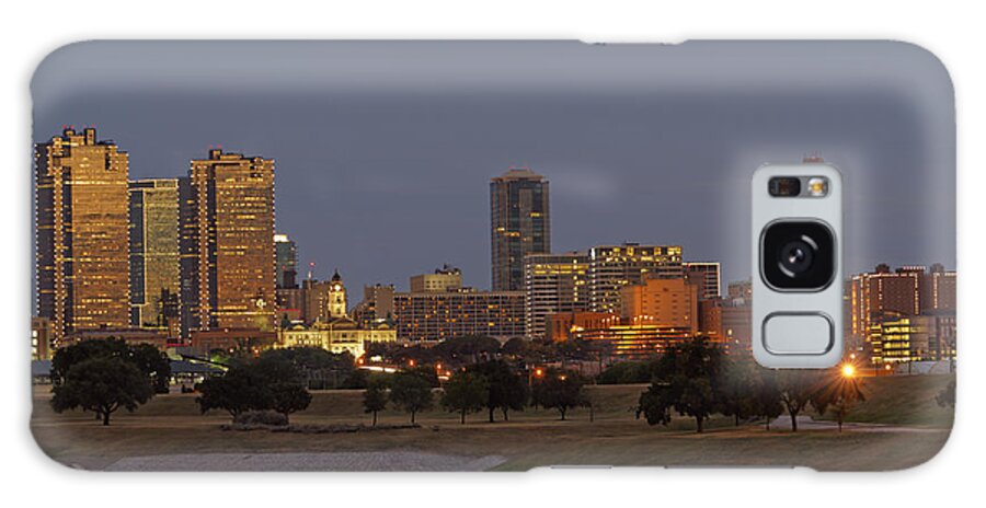 Sunset Galaxy Case featuring the photograph Fort Worth Skyline Golden Hour by Jonathan Davison