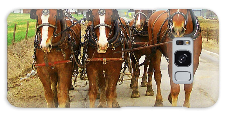  Horses Galaxy Case featuring the photograph Four Horse Power by M Three Photos