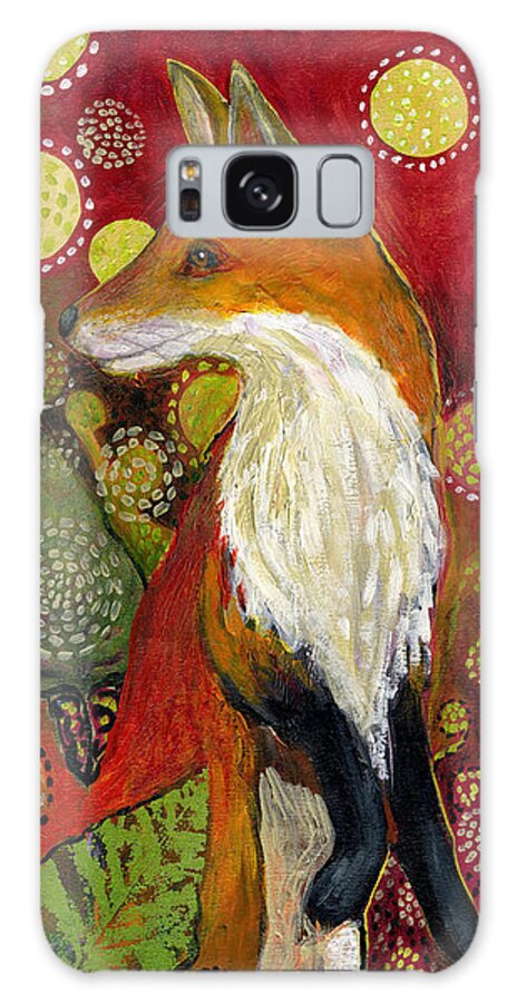 Fox Galaxy Case featuring the painting Fox Listens by Jennifer Lommers