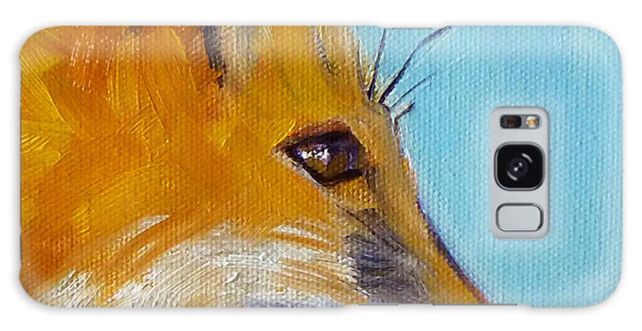 Red Fox Oil Painting Galaxy Case featuring the painting Fox by Nancy Merkle