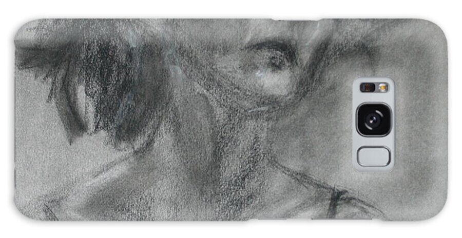 Original Galaxy Case featuring the drawing Gathering Strength - Original Charcoal Drawing - Contemporary Impressionist Art by Quin Sweetman