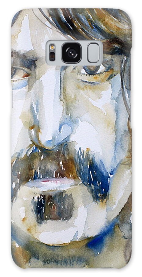 Frank Galaxy Case featuring the painting Frank Zappa Watercolor Portrait.2 by Fabrizio Cassetta