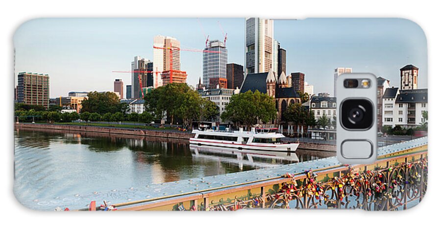 Youth Culture Galaxy Case featuring the photograph Frankfurt Skyline And River Main At by Jorg Greuel