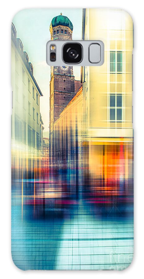 People Galaxy Case featuring the photograph Frauenkirche - Munich V - vintage by Hannes Cmarits