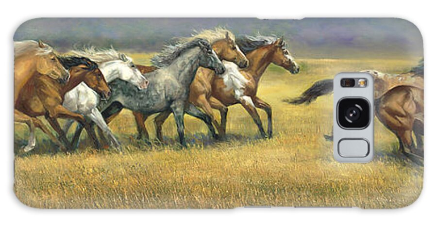 Horse Galaxy Case featuring the painting Free and Wild by Laurie Snow Hein