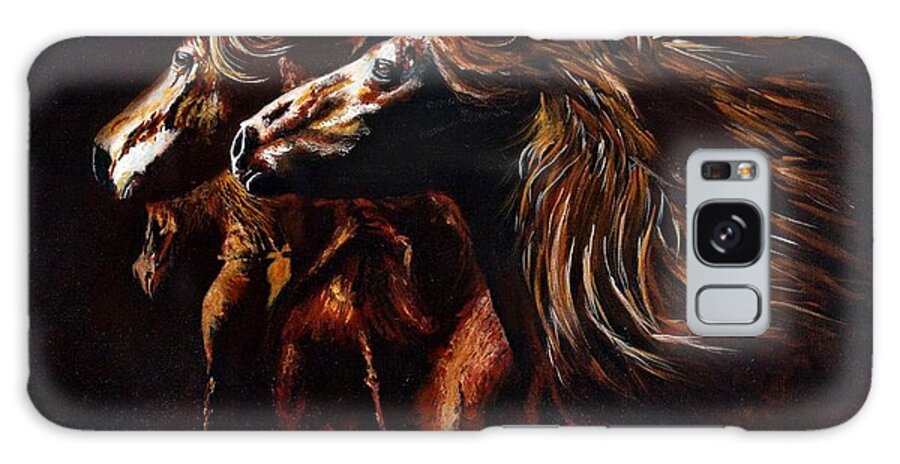 Horses Galaxy Case featuring the painting Freedom by Maris Sherwood