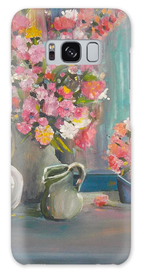 Still Life Galaxy Case featuring the painting Fresh Flowers by Susan Esbensen