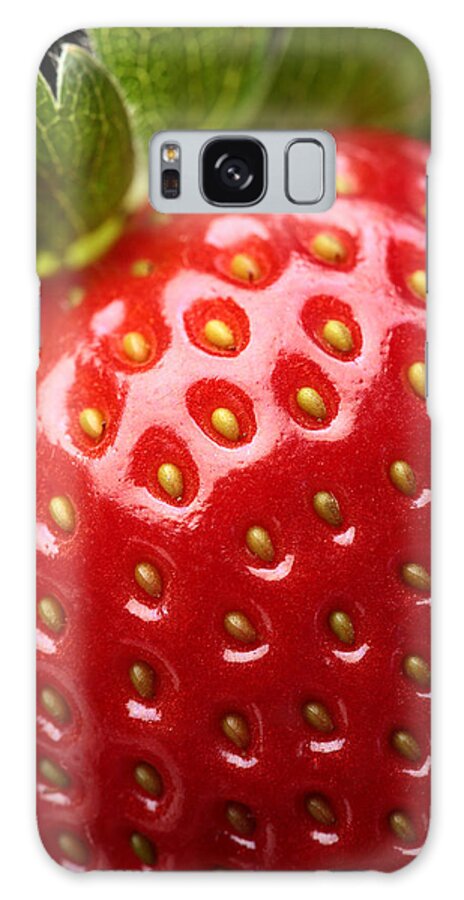 Strawberry Galaxy Case featuring the photograph Fresh strawberry close-up by Johan Swanepoel