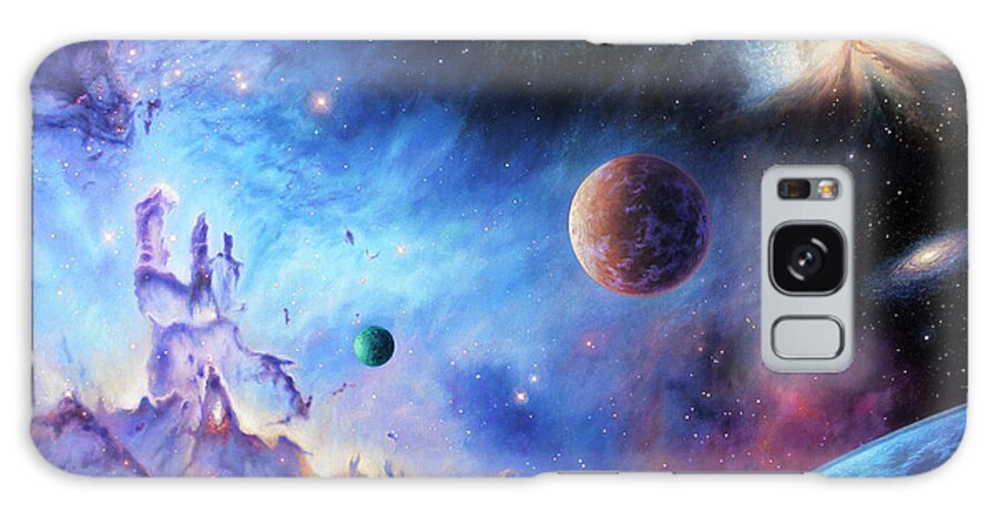 Space Galaxy Case featuring the painting Frontiers of the Cosmos by Lucy West