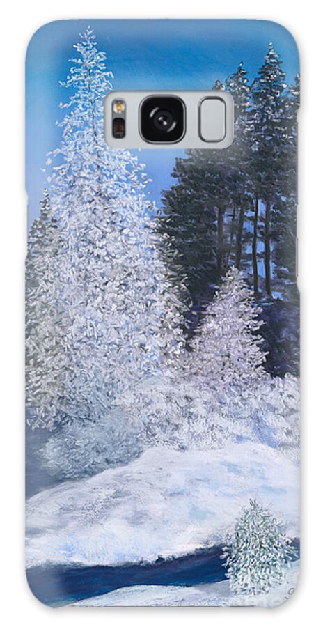 Frosty Galaxy Case featuring the painting Frosty Trees by Ginny Neece