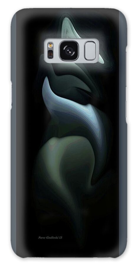 Abstract-blue-green-black Galaxy Case featuring the photograph Frozen in Time by Steve Godleski