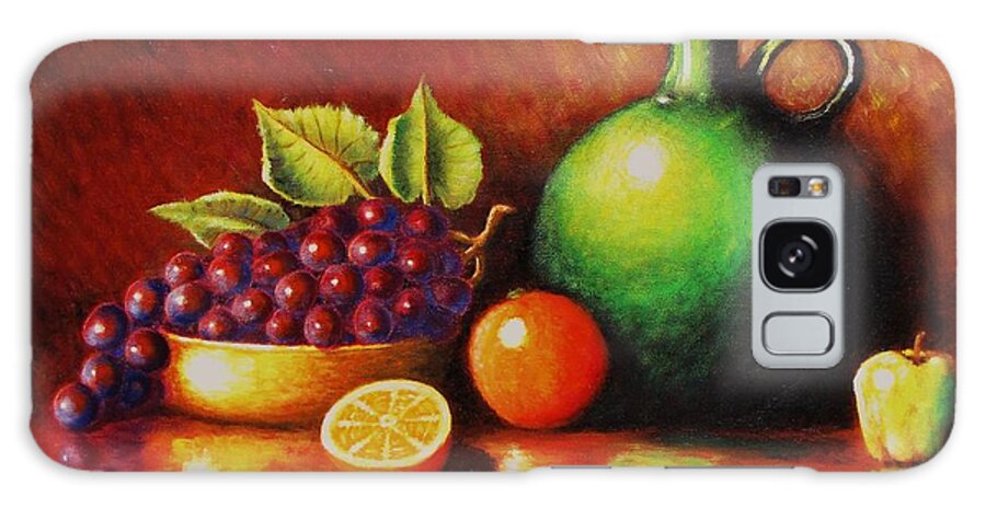 Still Life... Jug Galaxy Case featuring the painting Fruit and jug by Gene Gregory