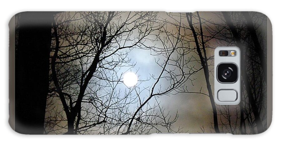Moon Galaxy Case featuring the photograph Full Moon Through the Trees by Patricia Overmoyer