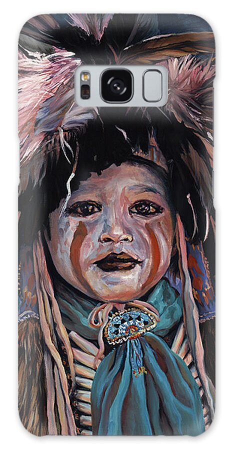 Native American Galaxy S8 Case featuring the painting Fur and Feathers by Christine Lytwynczuk