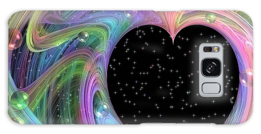 Fractal Galaxy S8 Case featuring the digital art Galactic love by Peggy Hughes