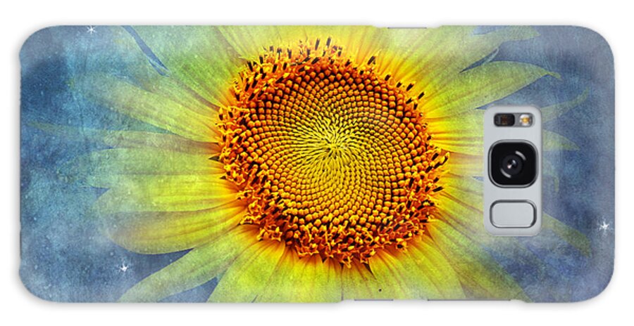 Yellow Sunflower Galaxy Case featuring the photograph Galactic Bloom by Marina Kojukhova