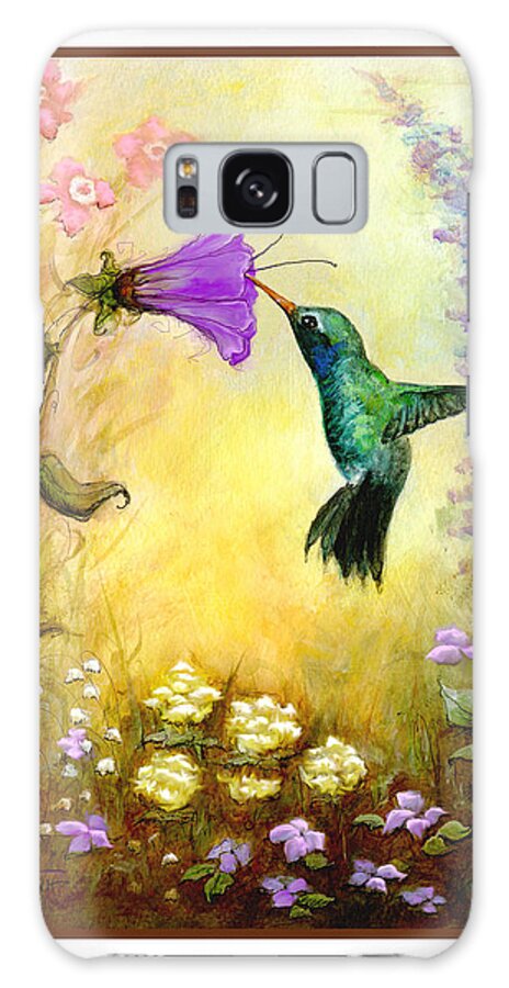 Hummingbird Galaxy S8 Case featuring the mixed media Garden Guest by Terry Webb Harshman