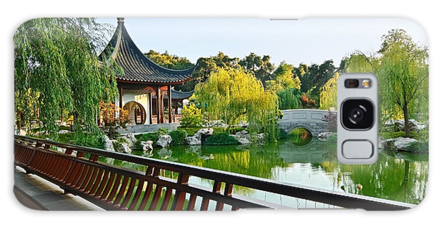 Chinese Garden Galaxy Case featuring the photograph Garden Terrace - Chinese Garden at the Huntington Library. by Jamie Pham