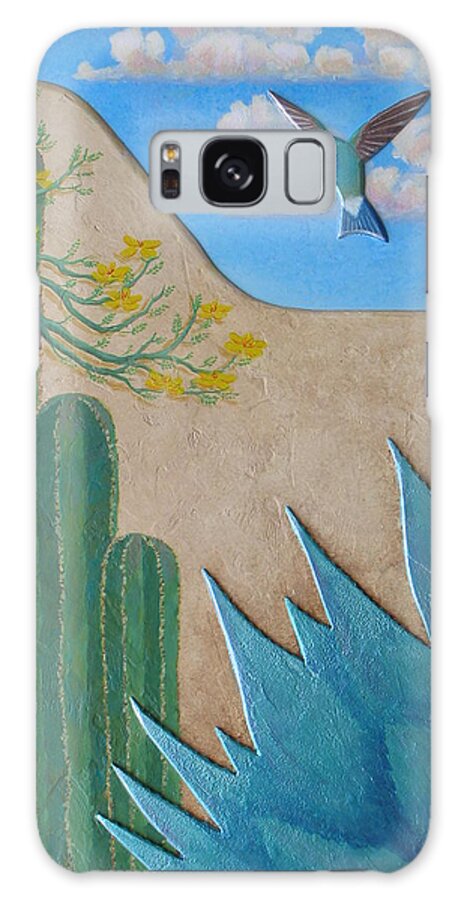 Hummingbird Galaxy Case featuring the painting Garden Wall by Jeff Sartain