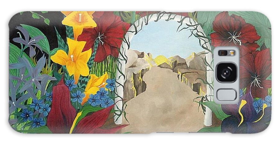 Garden Galaxy Case featuring the painting Gardens Gate by Richard Dotson