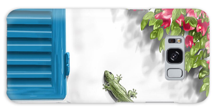 Digital Galaxy Case featuring the painting Geco by Veronica Minozzi