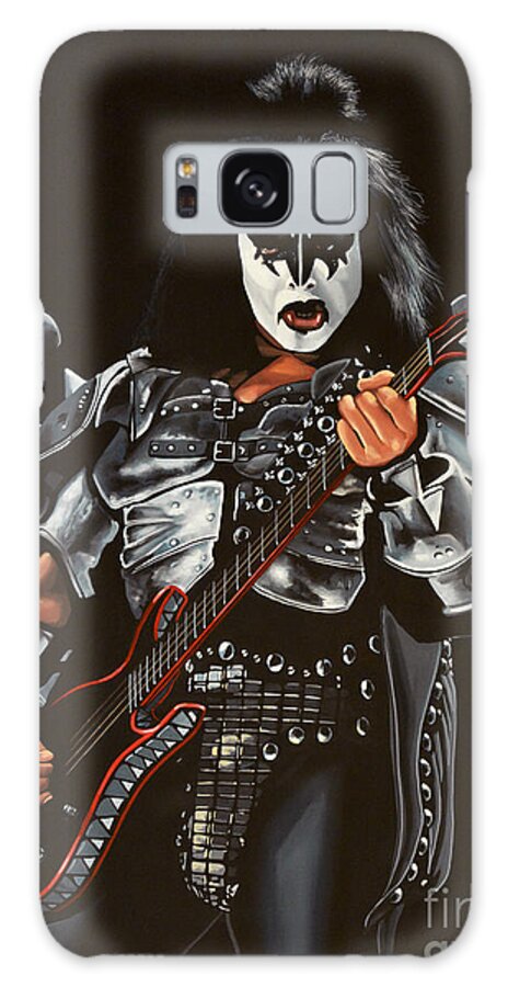 Kiss Galaxy Case featuring the painting Gene Simmons of Kiss by Paul Meijering