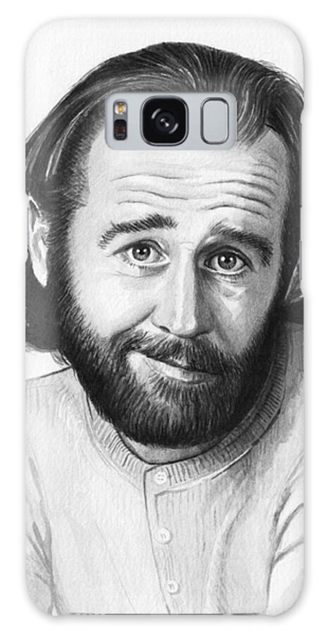 George Carlin Galaxy Case featuring the painting George Carlin Portrait by Olga Shvartsur
