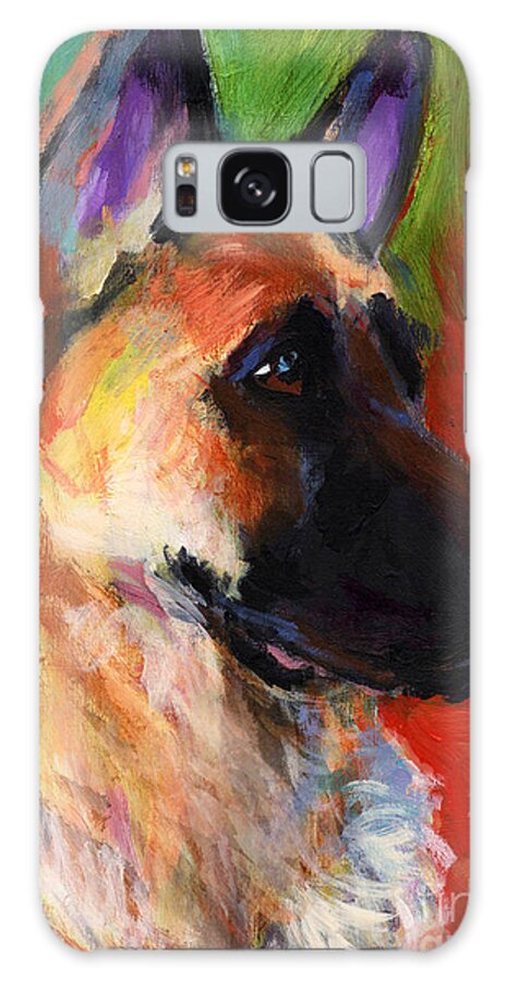 German Shepherd Galaxy Case featuring the painting German Shepherd Dog portrait by Svetlana Novikova